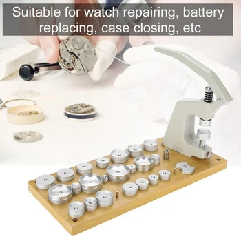 5500-A Watch Repair Tool Back Case Press Machine with 25 Dies Battery Replacement Tool
5500-A Watch Repair Tool Back Case Press Machine with 25 Dies Battery Replacement Tool