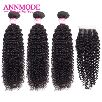 Brazilian Kinky Curly 3 Bundles With Closure 8-28inch Human Hair Weave 4x4 Middle Three Free Part Hair Closure Non-Remy Annmode
Brazilian Kinky Curly 3 Bundles With Closure 8-28inch Human Hair Weave 4x4 Middle Three Free Part Hair Closure Non-Remy Annmode