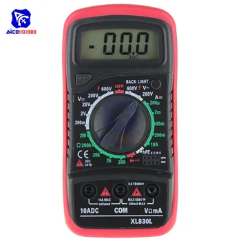 diymore XL830L LCD Display Backlight Portable Multimeter AC DC Voltmeter Ammeter Ohmmeter Voltage Current Tester with Test Leads
diymore XL830L LCD Display Backlight Portable Multimeter AC DC Voltmeter Ammeter Ohmmeter Voltage Current Tester with Test Leads