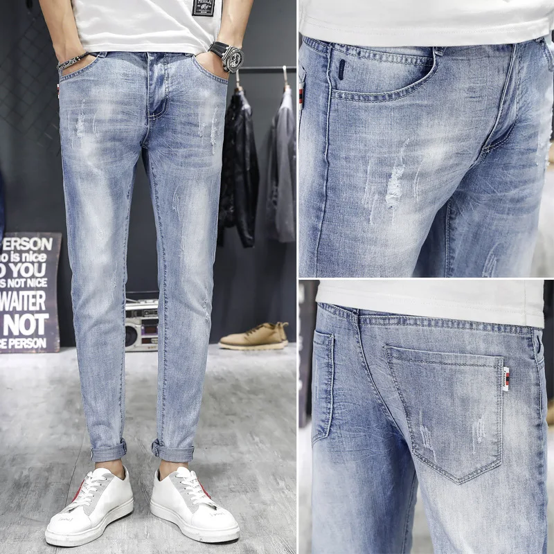 2019 Spring New Style Korean-style Main Push Cool Fashion Jeans Men's Color Slim Fit Elasticity Skinny Capri Pants
2019 Spring New Style Korean-style Main Push Cool Fashion Jeans Men's Color Slim Fit Elasticity Skinny Capri Pants