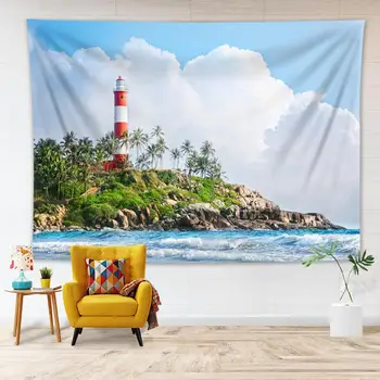 Ocean Island Lighthouse Castle Tapestry Wall Hanging Tropical Palm Trees Tapestries Blanket Home Decoration Beach Towel Yoga Mat
Ocean Island Lighthouse Castle Tapestry Wall Hanging Tropical Palm Trees Tapestries Blanket Home Decoration Beach Towel Yoga Mat