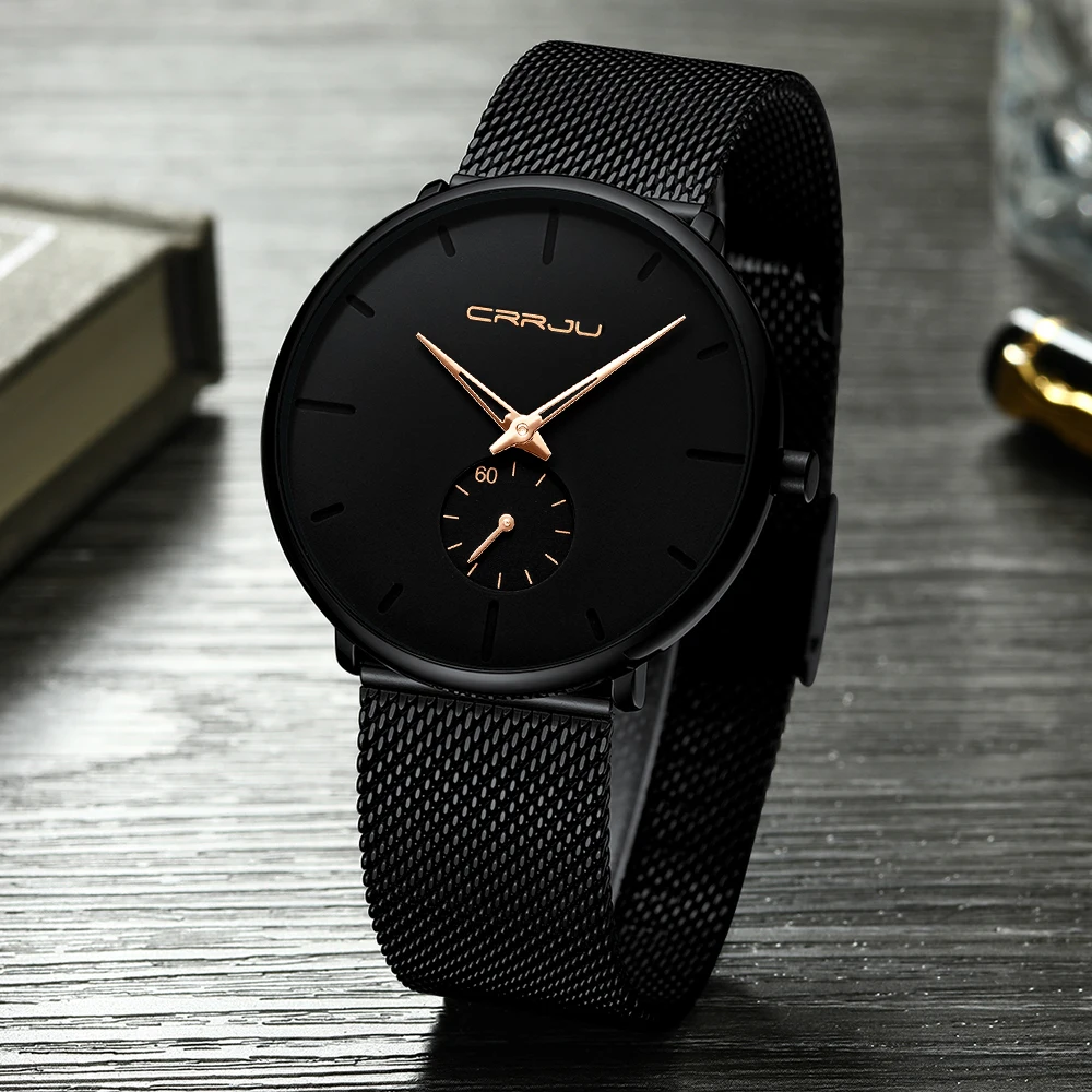 Crrju модные мужские часы Топ бренд класса люкс кварцевые повседневные тонкие