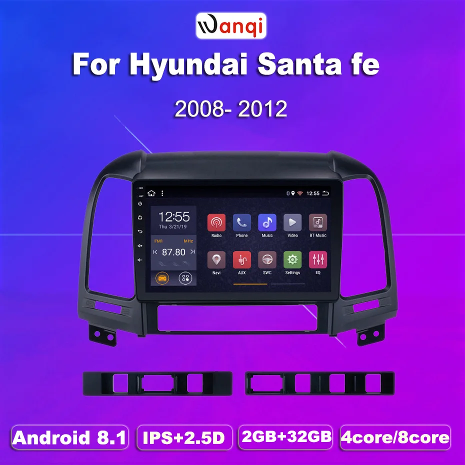 2G ram 32G rom Android 8 1 автомобильный мультимидийный Навигатор Радио стерео для hyundai Santa Fe