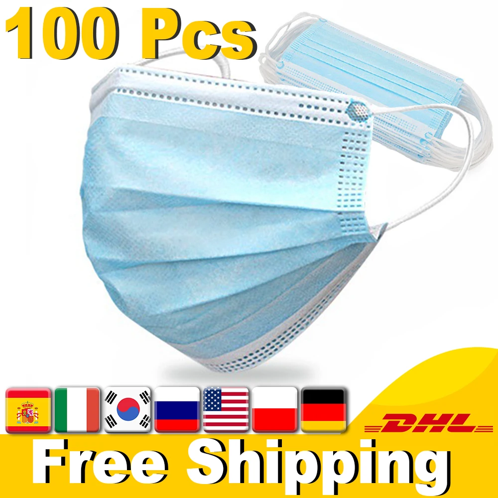 Fast Delivery 100Pcs Protective Disposable Face Mask Anti Dust Earloops Mask Mouth Face Mask Non Woven 3 Layers Filter
Fast Delivery 100Pcs Protective Disposable Face Mask Anti Dust Earloops Mask Mouth Face Mask Non Woven 3 Layers Filter
