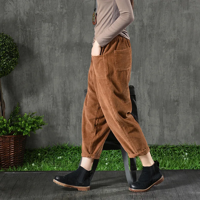 Pure color elastic waist corduroy radish easy leisure nine minutes pant girl haroun long pants woman
Pure color elastic waist corduroy radish easy leisure nine minutes pant girl haroun long pants woman