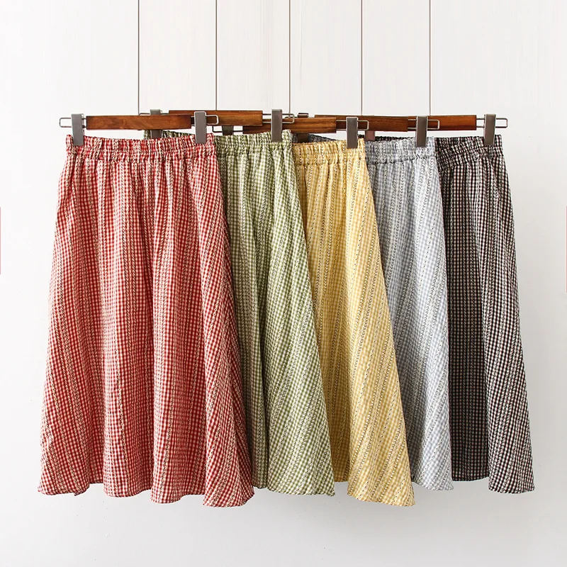 Casual Summer New Style Korean-style Hipster Literature And Art Plaid Elastic Waist Slimming A- line Skirt Skirt Women Dress
Casual Summer New Style Korean-style Hipster Literature And Art Plaid Elastic Waist Slimming A- line Skirt Skirt Women Dress