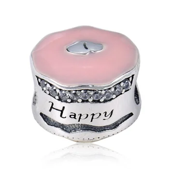 New 925 Sterling Silver Bead Charm Pink Enamel Happy Birthday Cake With Crystal Beads Fit Pandora Bracelet Bangle DIY Jewelry
New 925 Sterling Silver Bead Charm Pink Enamel Happy Birthday Cake With Crystal Beads Fit Pandora Bracelet Bangle DIY Jewelry