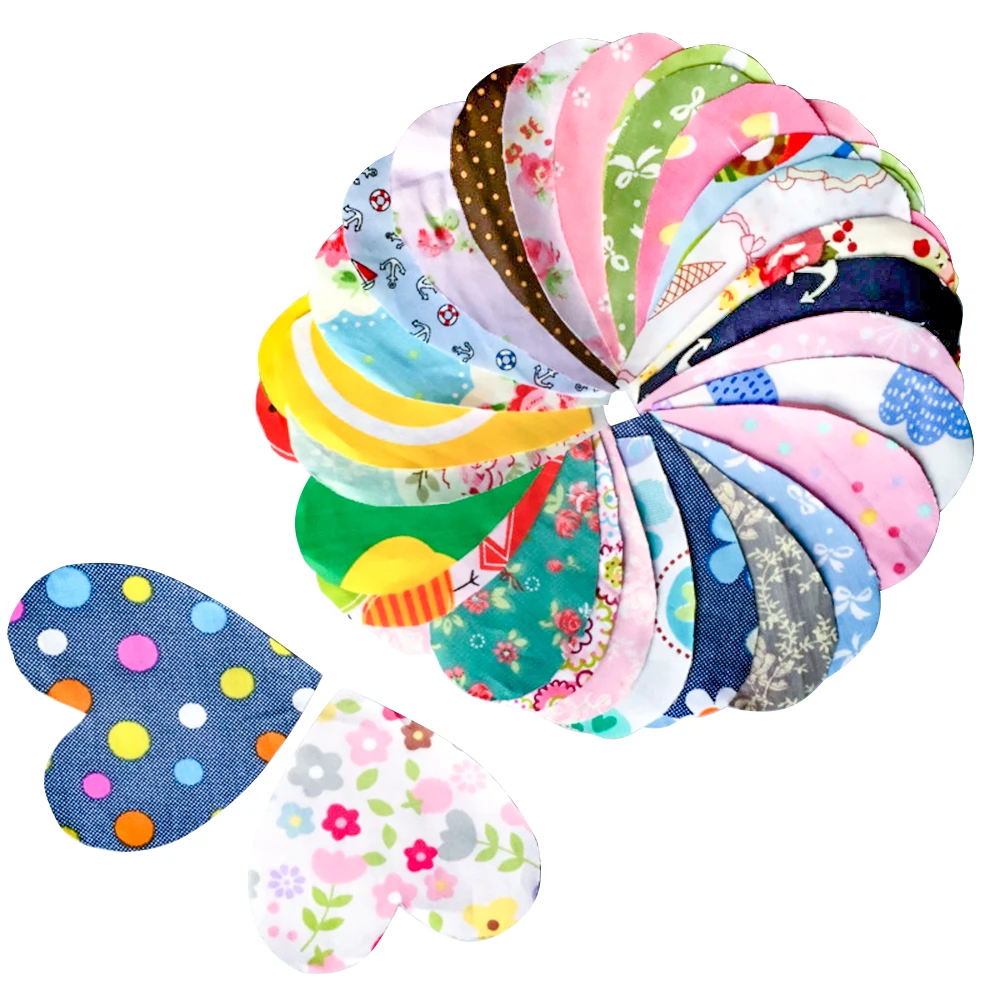 Teramila Heart Shape Cotton Bundle Patchwork 30 pcs/Lot for Sewing Quilting No Repeat Designs Fabrics 10x10cm 10x12cm 12x12cm | Дом и сад