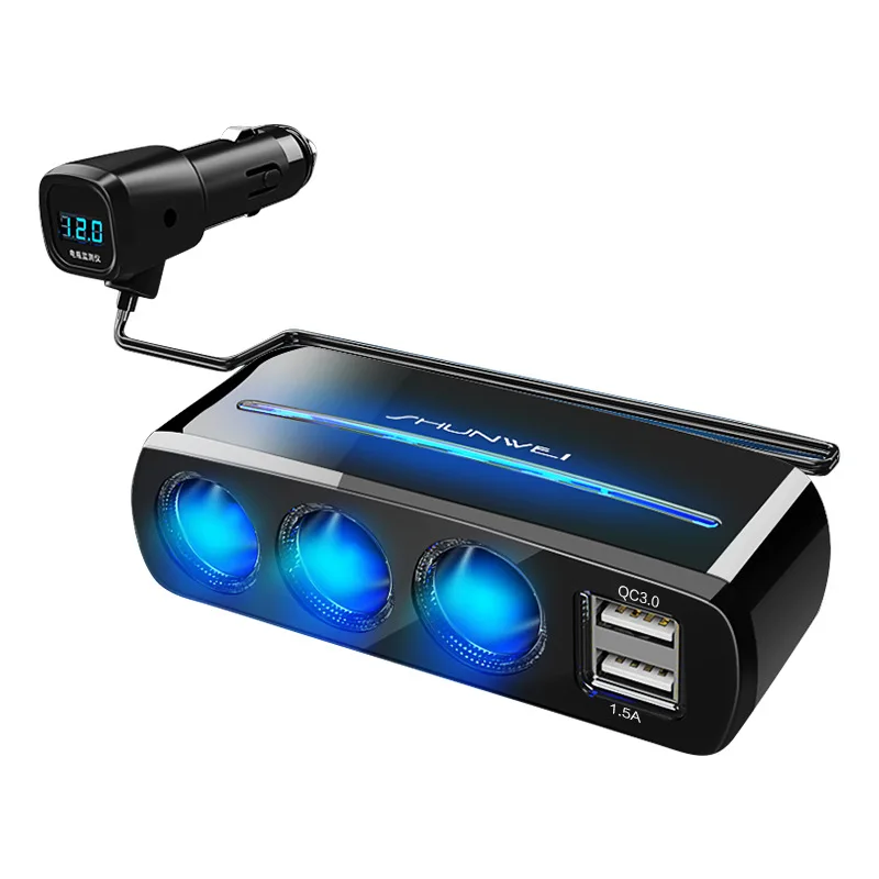 Shunwei Dual USB Car Charger Car Mounted One in Three Cigarette Lighter Socket Qc3. 0 Triple Sd-1939d
Shunwei Dual USB Car Charger Car Mounted One in Three Cigarette Lighter Socket Qc3. 0 Triple Sd-1939d
