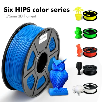 6 Colors HIPS 3D Printer Filament 1kg High Impact Polystyrene 3D Printing Material Roll Plastic 1.75mm 335m Filaments with Spool
6 Colors HIPS 3D Printer Filament 1kg High Impact Polystyrene 3D Printing Material Roll Plastic 1.75mm 335m Filaments with Spool