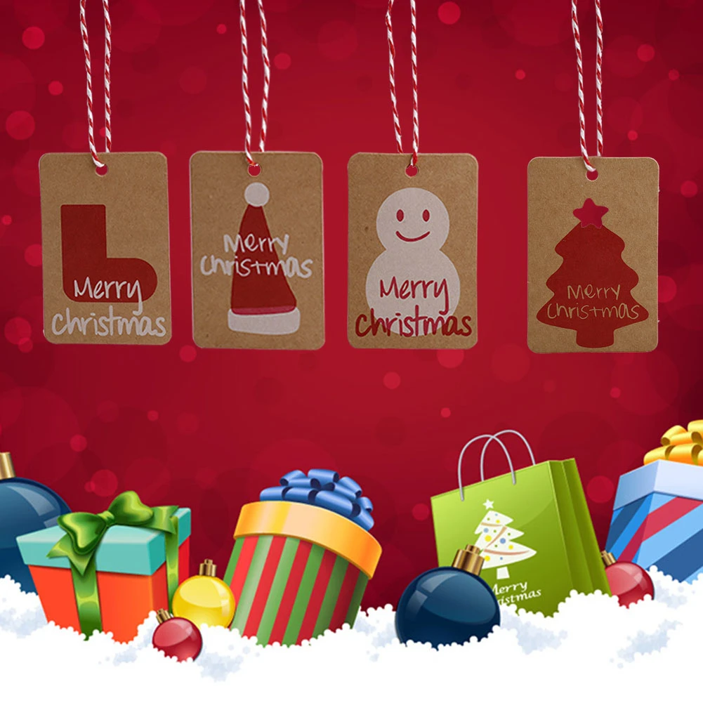200 Pcs 10 Styles Paper Tags Kraft Gift Tags Hang Labels Christmas Patterns With Twines String For Christmas Diy Art Card
200 Pcs 10 Styles Paper Tags Kraft Gift Tags Hang Labels Christmas Patterns With Twines String For Christmas Diy Art Card