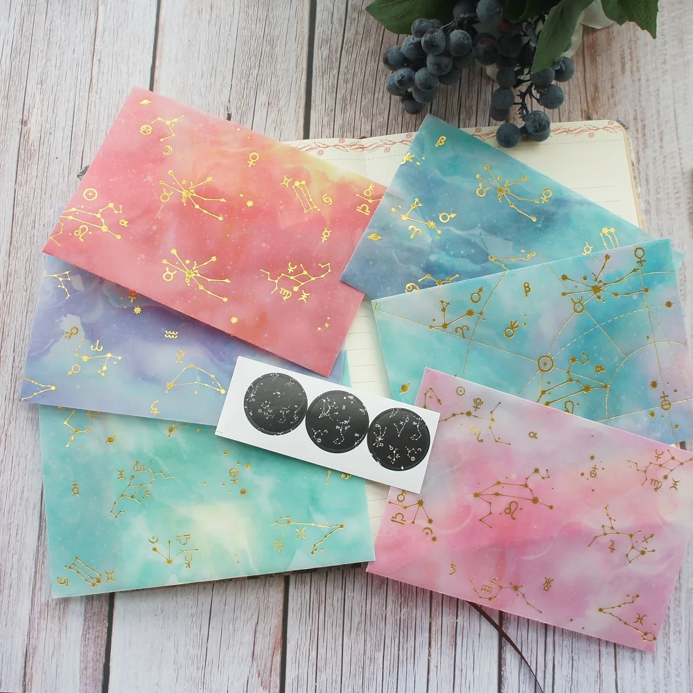 15*10cm 3pcs Gold Star Constellation Design Envelop As Postcard Message Card Invitation Envelop Transparent Paper
15*10cm 3pcs Gold Star Constellation Design Envelop As Postcard Message Card Invitation Envelop Transparent Paper
