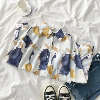 vintage printed chiffon women shirts 2020 turn-down collar long-sleeved loose all match female girls outwear tops
vintage printed chiffon women shirts 2020 turn-down collar long-sleeved loose all match female girls outwear tops
