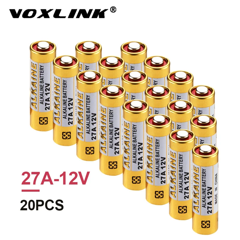 VOXLINK 20PCS 27A 12V Alkaine Batteries G27A MN27 MS27 GP27A A27 L828 V27GA Disposable battery For Doorbell alarm remote control
VOXLINK 20PCS 27A 12V Alkaine Batteries G27A MN27 MS27 GP27A A27 L828 V27GA Disposable battery For Doorbell alarm remote control