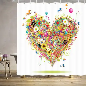 Heart Shaped Shower Curtain, Valentine's Day Romantic Colorful Watercolor Love Bath Curtains Set, Polyester Fabric Upgrade
Heart Shaped Shower Curtain, Valentine's Day Romantic Colorful Watercolor Love Bath Curtains Set, Polyester Fabric Upgrade