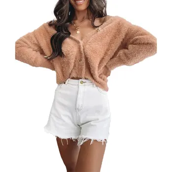 Women Long Sleeve Cardigan Autumn Ladies Open Buttons Long Sleeve V Neck Soft Plush Cardigans Female
Women Long Sleeve Cardigan Autumn Ladies Open Buttons Long Sleeve V Neck Soft Plush Cardigans Female