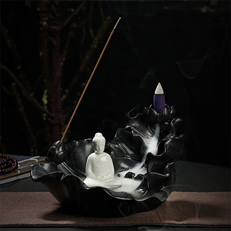 Ceramic Reverse Flow Sandalwood Censer Tower Creative Large Size Lotus Leaf Tathagata Decoration Smoke Reverse Flow "Incense Bur
Ceramic Reverse Flow Sandalwood Censer Tower Creative Large Size Lotus Leaf Tathagata Decoration Smoke Reverse Flow "Incense Bur