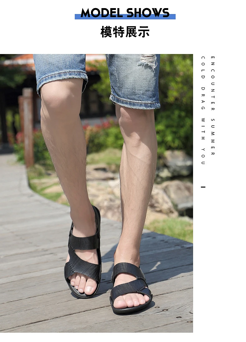 Sandały męskie zrobione ze skóry przezroczyste, rzymskie letnie buty - Sandalias Cuero Hombre Sandalia Rasteira Homme Sandale Ete - Wianko - 8