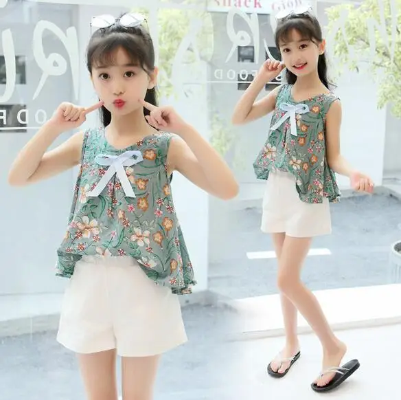 Summer Girls Clothing Sets Kids Set Kids Sport Suit Teenage Girls Print Vest Shorts 2 Piece Set Girls Clothes
Summer Girls Clothing Sets Kids Set Kids Sport Suit Teenage Girls Print Vest Shorts 2 Piece Set Girls Clothes