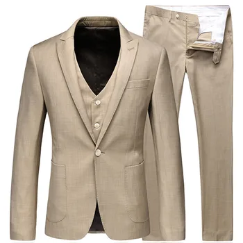 Men's high-end custom suit 3 sets (coat + vest + pants) business casual self-cultivation solid color wedding banquet work suits
Men's high-end custom suit 3 sets (coat + vest + pants) business casual self-cultivation solid color wedding banquet work suits