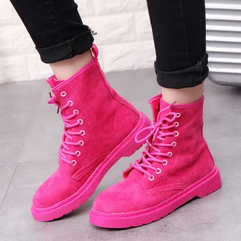 Women Boots Motorcycle Classic Round Head Suede Upper Spring Autumn Outdoor Lace-up Solid Color Short Boots Female Shoes
Women Boots Motorcycle Classic Round Head Suede Upper Spring Autumn Outdoor Lace-up Solid Color Short Boots Female Shoes
