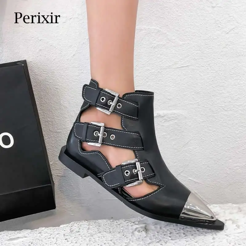 Perixir 2020 Metal Pointed Toe Short Boots Sandal Woman Luxury Buckle Straps Martin Boots Cut Out Fashion Cool Shoes Woman
Perixir 2020 Metal Pointed Toe Short Boots Sandal Woman Luxury Buckle Straps Martin Boots Cut Out Fashion Cool Shoes Woman