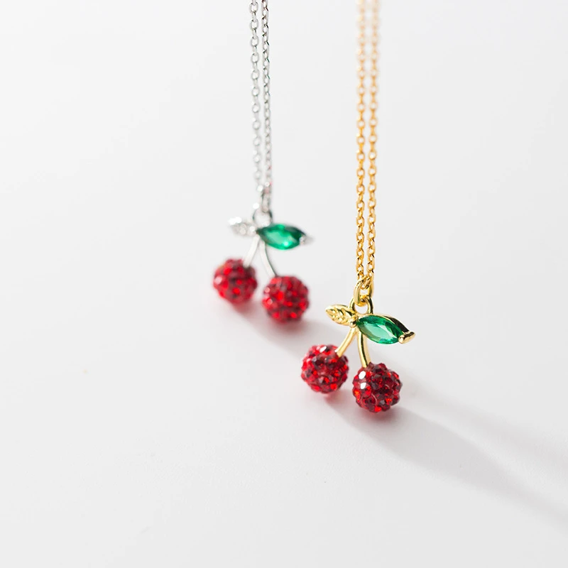100% Real 925 Sterling Silver Cute Red Crystal Cherry Pendant Necklace For Fashion Women Girl Kids Gift Silver Jewelry D5452 
100% Real 925 Sterling Silver Cute Red Crystal Cherry Pendant Necklace For Fashion Women Girl Kids Gift Silver Jewelry D5452