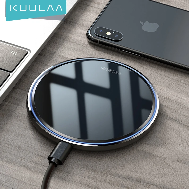 Беспроводное зарядное устройство KUULAA 10 Вт Qi для iPhone X/XS Max XR 8 Plus зеркальные