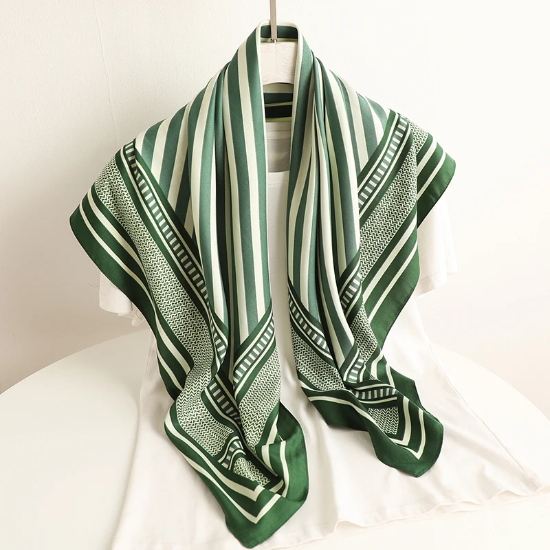2022 Design Women Twill Square Scarf Solid Striped Kerchief Shawl Wrap Muslim Headband Scarves Hijab Bandana Foulard 90*90cm
2022 Design Women Twill Square Scarf Solid Striped Kerchief Shawl Wrap Muslim Headband Scarves Hijab Bandana Foulard 90*90cm