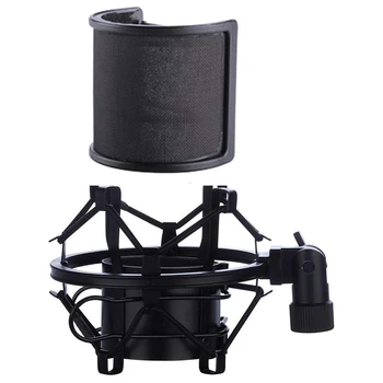 Microphone Shock Mount with Microphone Filter Windscreen Suspension Shock Mount Holder Clip
Microphone Shock Mount with Microphone Filter Windscreen Suspension Shock Mount Holder Clip