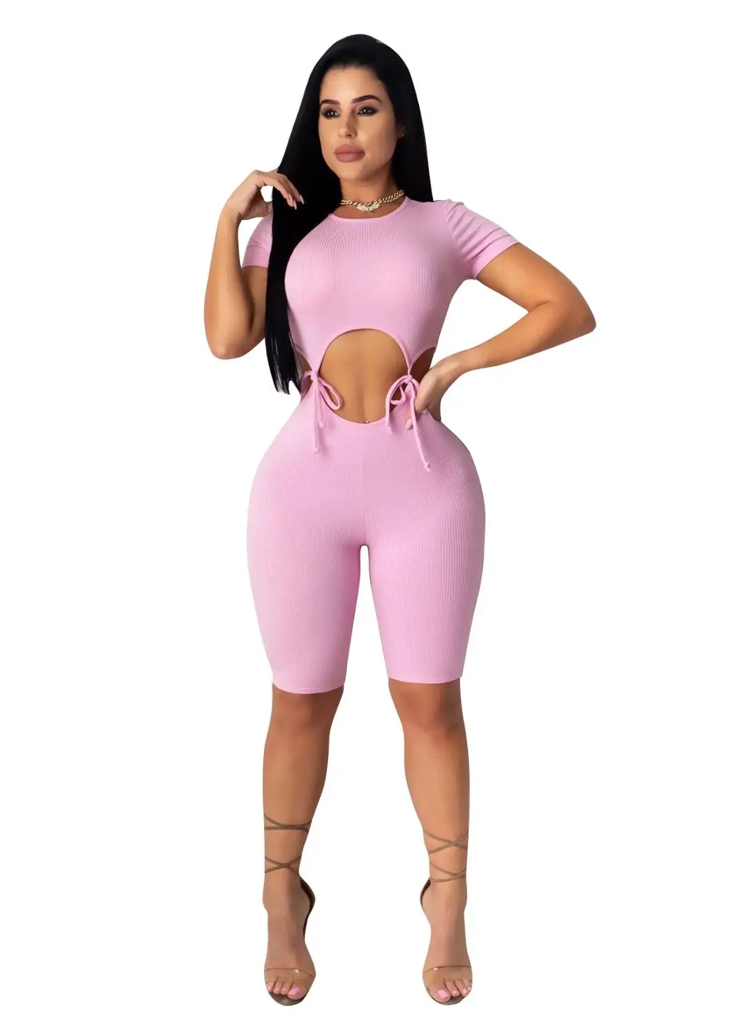 Adogirl Women Cut Out Waist Solid Color Short Jumpsuit Lace Up Knitted Romper Casual One Piece Bodycon Playsuit Sportswear
Adogirl Women Cut Out Waist Solid Color Short Jumpsuit Lace Up Knitted Romper Casual One Piece Bodycon Playsuit Sportswear