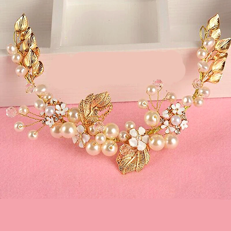 Handmade Crystal Bridal Hair Accessories Gold Leaf Headband Flower Hair Band Pearl Bridesmaid Bride Headpiece For Wedding Party
Handmade Crystal Bridal Hair Accessories Gold Leaf Headband Flower Hair Band Pearl Bridesmaid Bride Headpiece For Wedding Party