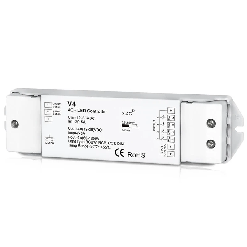 Led RGB Rgbw Strip Controller V4 4CHx5A Wireless Receiver 12V Led Strip Rgb Rgbw Controller
Led RGB Rgbw Strip Controller V4 4CHx5A Wireless Receiver 12V Led Strip Rgb Rgbw Controller