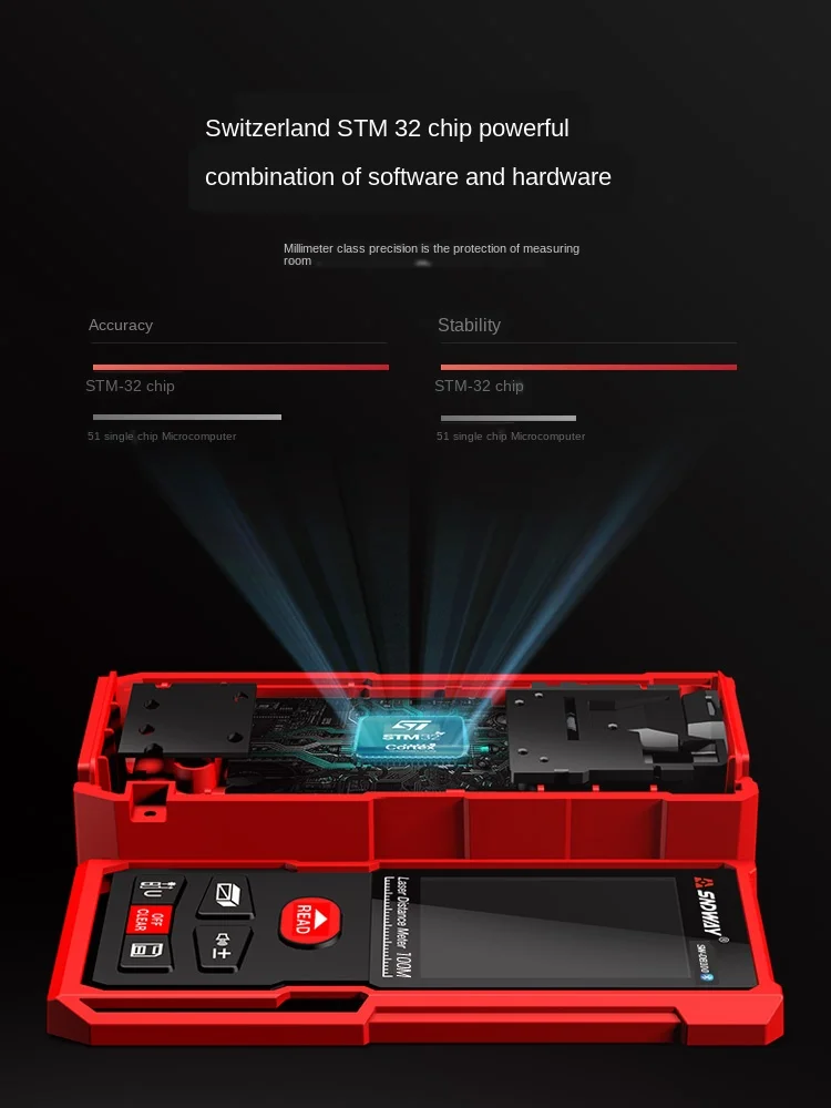 Laser Rangefinder High-Precision Infrared Handheld Measuring Instrument Tool Measuring Room Artifact Laser Ruler Kit tool
Laser Rangefinder High-Precision Infrared Handheld Measuring Instrument Tool Measuring Room Artifact Laser Ruler Kit tool