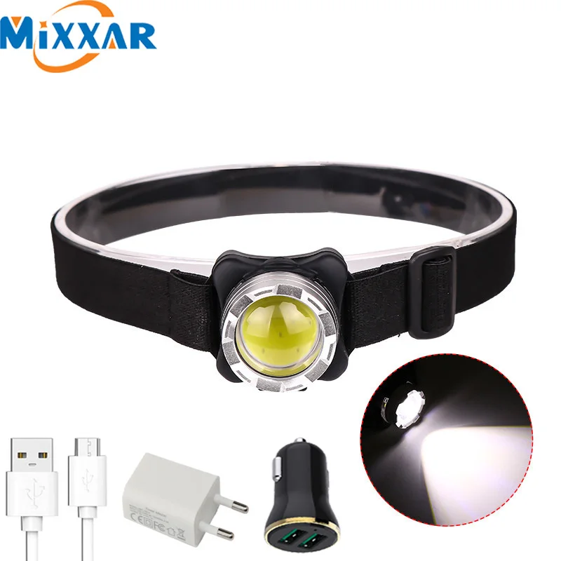 

Dropshipping 30000LM LED Headlamp COB headlight USB Rechargeable Build-in battery waterproof light head lamp for camping working