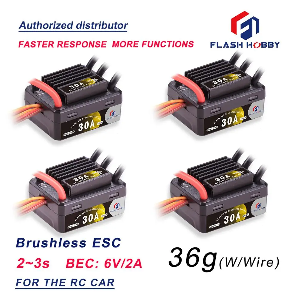 4PCS/LOT FlashHobby FR30A Brushless Electronic Speed Controller ESC For 1:10 RC Car Waterproof For RC Car
4PCS/LOT FlashHobby FR30A Brushless Electronic Speed Controller ESC For 1:10 RC Car Waterproof For RC Car