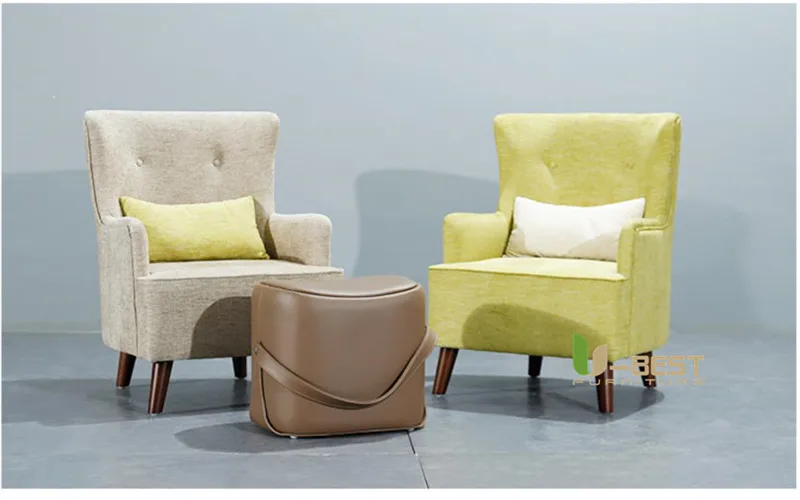 living room furniture modern chair Italian design wooden frame chair leisure chair single fabric sofa chair (6)