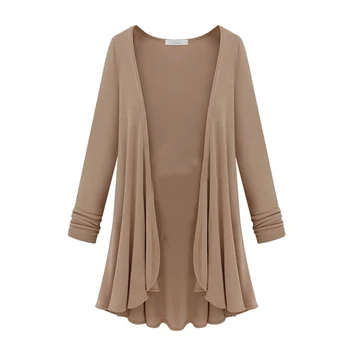 Long Sleeve Thin Cardigan Irregular Open Stitch Women Autumn Over Size Female Sweater Coat Elegant Outerwear Plus size 
Long Sleeve Thin Cardigan Irregular Open Stitch Women Autumn Over Size Female Sweater Coat Elegant Outerwear Plus size