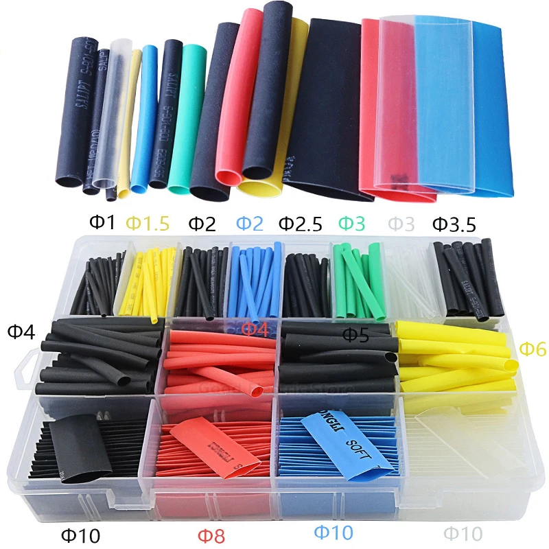 530pcs 580pcs 2:1 Wrap Wire Cable Insulated Polyolefin Heat Shrink Tube Ratio Tubing Insulation Shrinkable Tubes
530pcs 580pcs 2:1 Wrap Wire Cable Insulated Polyolefin Heat Shrink Tube Ratio Tubing Insulation Shrinkable Tubes