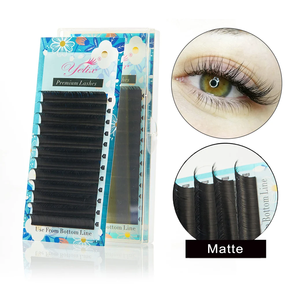 Yelix Matte individual eyelashes Mix size high quality classic eyelash extension lashes extension for professionals
Yelix Matte individual eyelashes Mix size high quality classic eyelash extension lashes extension for professionals