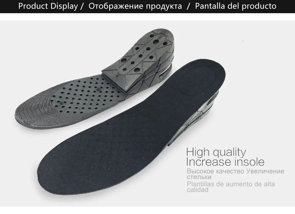 Generic Height Increase Insoles 3 Layer Air Cushion Invisible Lift