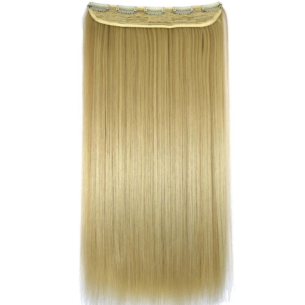 

TOPREETY Heat Resistant B5 Synthetic Hair 24" 60cm 120gr Silky Straight 5 Clips on clip in Hair Extensions