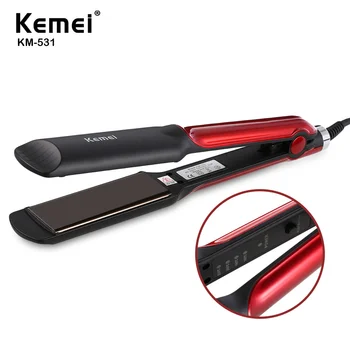 Kemei Flat Iron Hair Straightener Titanium Heating 160-220 Degree Flat Iron Straightening Irons 4 Levels Temperature Adjustable
Kemei Flat Iron Hair Straightener Titanium Heating 160-220 Degree Flat Iron Straightening Irons 4 Levels Temperature Adjustable
