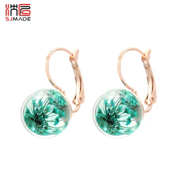 SJMADE Fashion Real Plant Dry Flower Round Pressed Flower Dangle Earrings Fashion Woman Jewelry Lady Girls Daily Accessories
SJMADE Fashion Real Plant Dry Flower Round Pressed Flower Dangle Earrings Fashion Woman Jewelry Lady Girls Daily Accessories