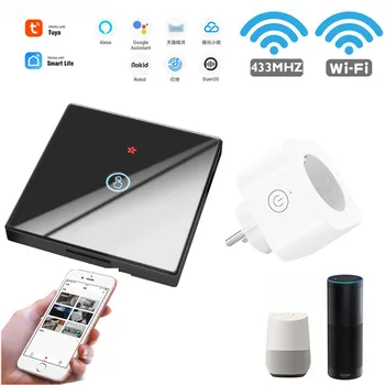 EU standard 220V Tuya smart switch Wifi RF433 smart timer socket battery power wireless switch Alexa free stickers
EU standard 220V Tuya smart switch Wifi RF433 smart timer socket battery power wireless switch Alexa free stickers