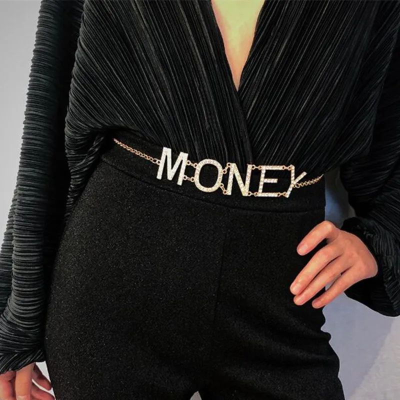 DIEZI Vintage Gold Metal Chain Belly Waist Chain Accessories Creative Gypsy Crystal MONEY Letter Belt Body Jewelry for Women
DIEZI Vintage Gold Metal Chain Belly Waist Chain Accessories Creative Gypsy Crystal MONEY Letter Belt Body Jewelry for Women