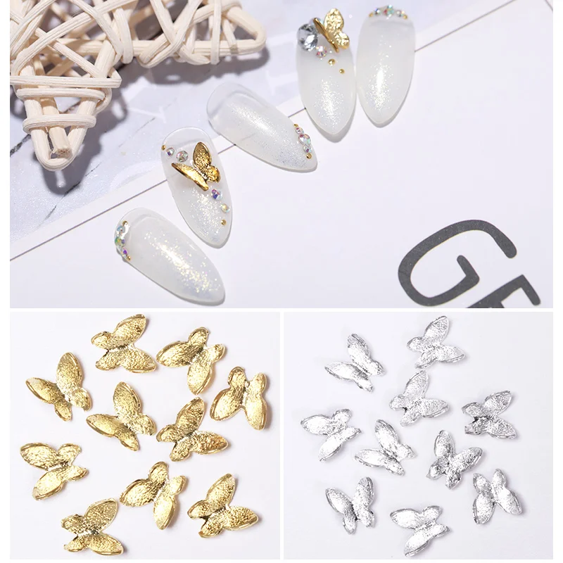 10 Pcs/Bag Nail Art Matte Butterfly 3D Nail Decoration Silver Gold Colors Jewelry DIY Nail Art Design
10 Pcs/Bag Nail Art Matte Butterfly 3D Nail Decoration Silver Gold Colors Jewelry DIY Nail Art Design