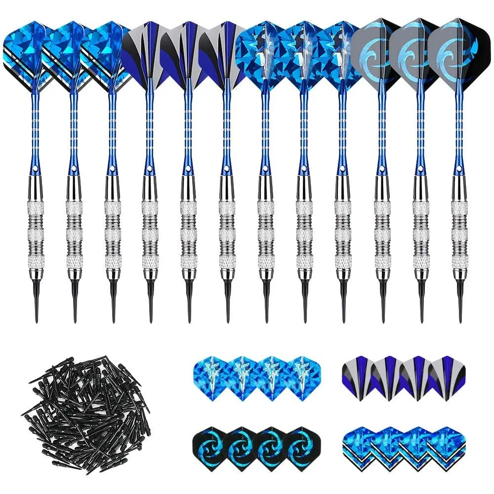 12Pcs 120 Set Dart Steel Tip Darts Soft Tip Darts with Extra Tips Shafts Flights for Electronic Dartboard Party Bar Games Dart
12Pcs 120 Set Dart Steel Tip Darts Soft Tip Darts with Extra Tips Shafts Flights for Electronic Dartboard Party Bar Games Dart