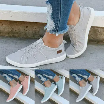 Womens Canvas Flat Trainers Casual Wear Resistant Shaving Edges Elastic Band Flat Shoes New 
Womens Canvas Flat Trainers Casual Wear Resistant Shaving Edges Elastic Band Flat Shoes New