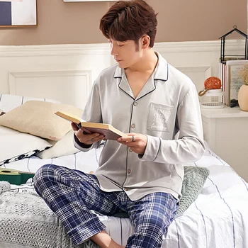 Autumn Winter Cotton Men Pajamas Lounge Sleepwear Pijama Man's Warm Home Clothes 100% Pure Cotton Pijama
Autumn Winter Cotton Men Pajamas Lounge Sleepwear Pijama Man's Warm Home Clothes 100% Pure Cotton Pijama